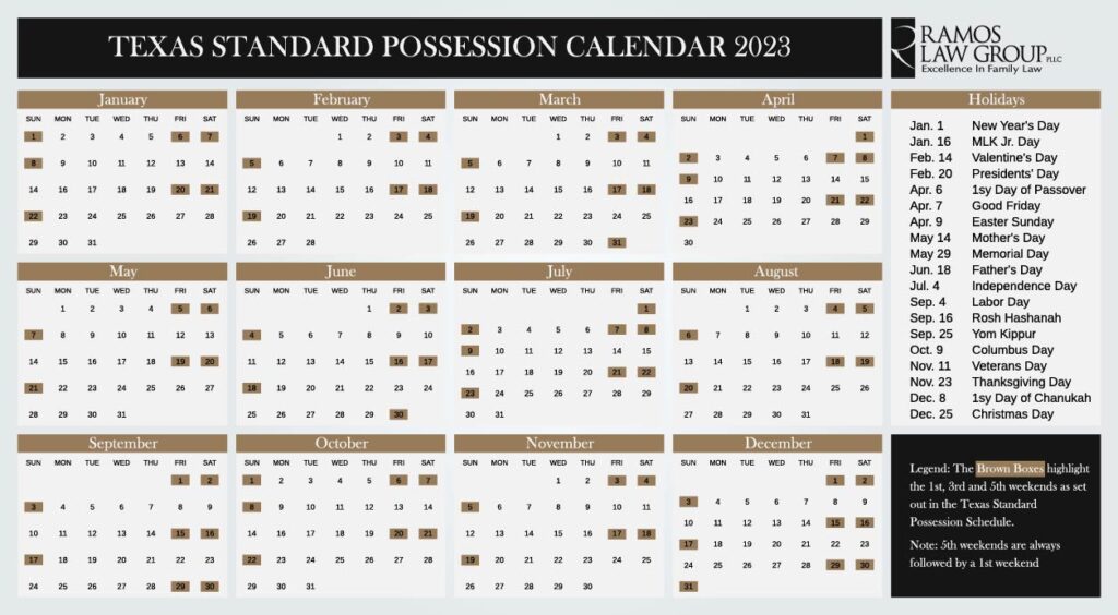 Texas Standard Possession Order Calendar 2024 Calendar Google Bessy