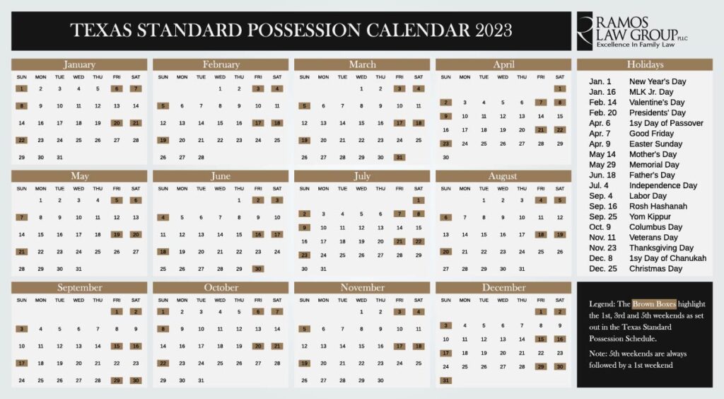 Texas Visitation Calendar 2025 Niklas J Drescher
